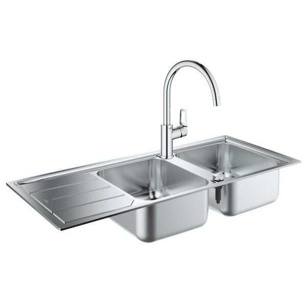 

Набор Grohe мойка кухонная K500 31588SD0 + смеситель BauLoop 31368001 (ST702202)