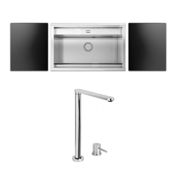 

Кухонная мойка Apell Regola Satin RE791IKITB + смеситель Telescopic APF1260CR