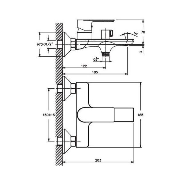 

Смеситель для ванны HAIBA ALEX 009 EURO (Черный) (HB3926) (ST701439)