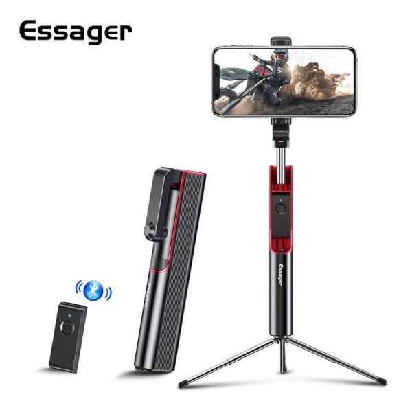 

Селфипалка ESSAGER со штативом и пультом Bluetooth Black