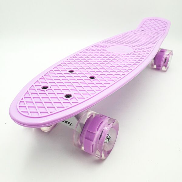

Пенни борд скейт 55х15см до 80кг ABEC 7 светящиеся колеса скейтборд Penny Board Pastel Series лиловый