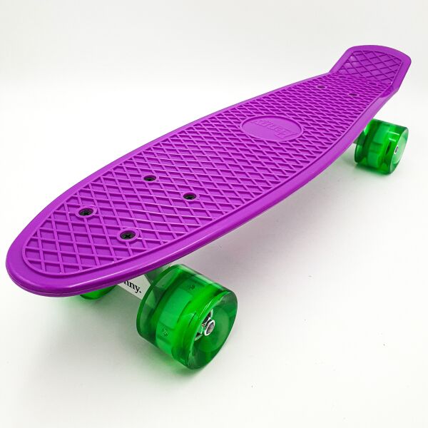 

Пенни борд скейт 55х15см до 80кг ABEC 7 светящиеся колеса скейтборд Penny Board Pastel Series фиолетовый