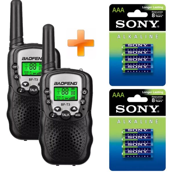 

Комплект раций Baofeng BF-T3 2 шт. +2*SONY LR 6 Alkaline(7758) черный