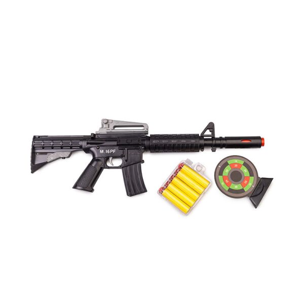 

Игрушечный автомат с мягкими пулями M16 PF Golden Gun 910GG (Черный)