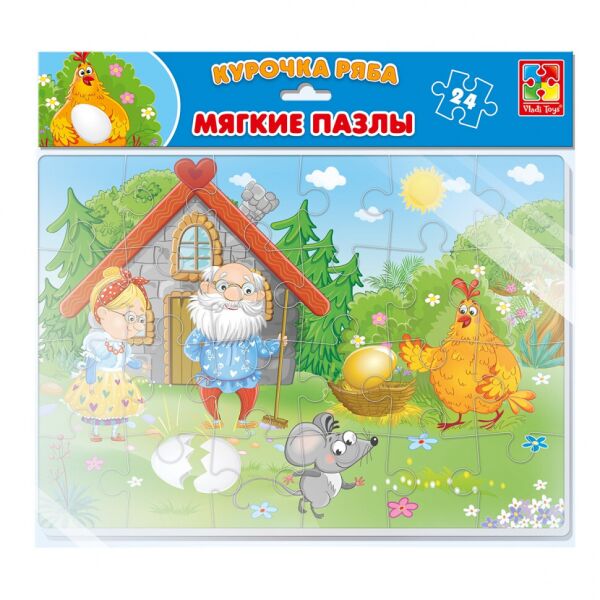 

Детские мягкие пазлы А4 "Курочка Ряба" VT1102-20, 24 элемента