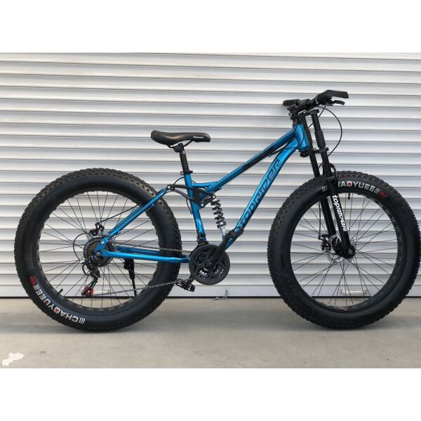

ДВУХПОДВЕСНЫЙ Велосипед 26 дюймов FatBike СИНИЙ Горный спортивный ВЕЛОСИПЕД Фетбайк ВНЕДОРОЖНИК