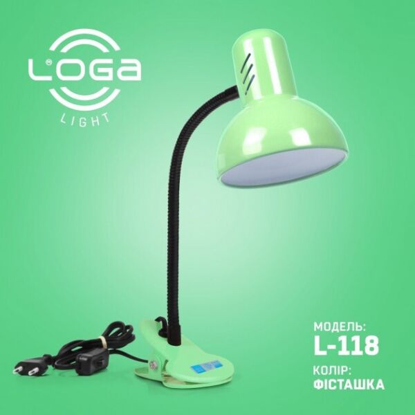 

Лампа-прищепка LOGA 60 Вт Е27 Фисташка L-118