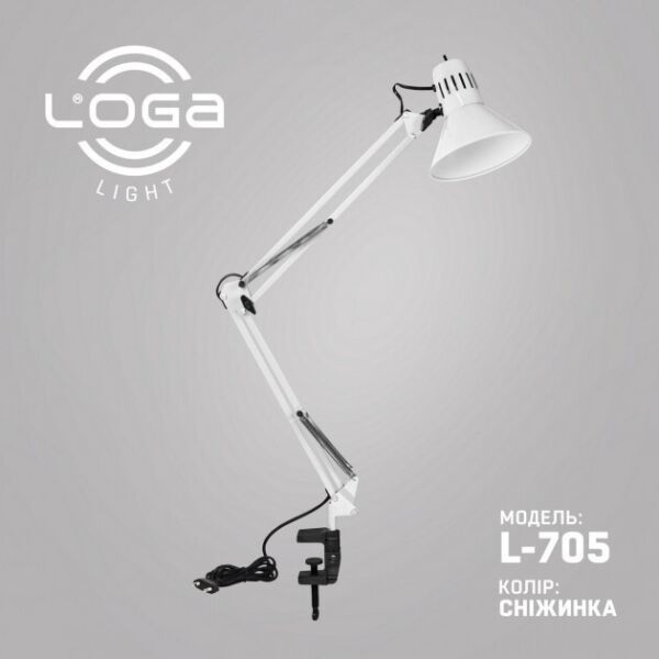 

Лампа настольная со струбциной LOGA Е27 Снежинка L-705