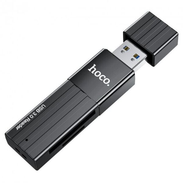 

Картридер HOCO Mindful 2-in-1 card reader USB3.0 HB20 SD/TF карт 5Gbps black