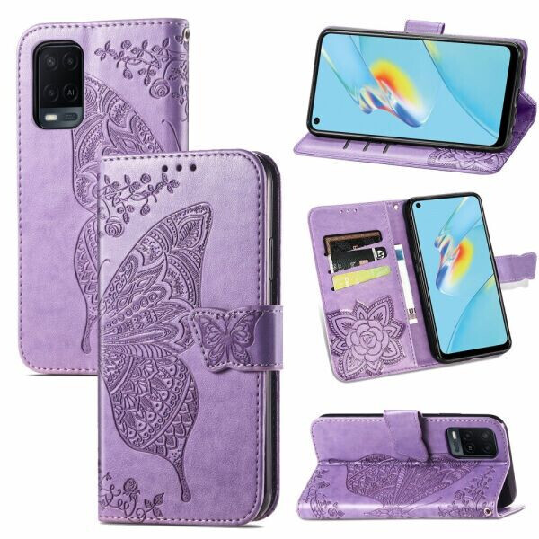 

Чехол UniCase Butterfly Pattern для OPPO A54 - Light Purple