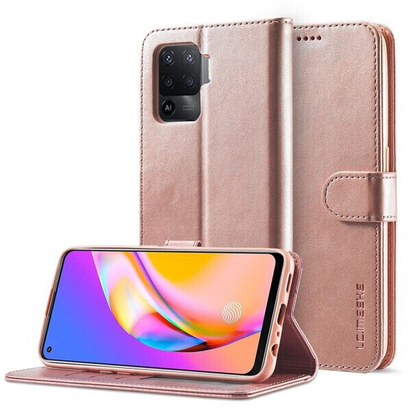 

Чехол LC.IMEEKE Wallet Case для OPPO Reno 5 Lite - Rose Gold
