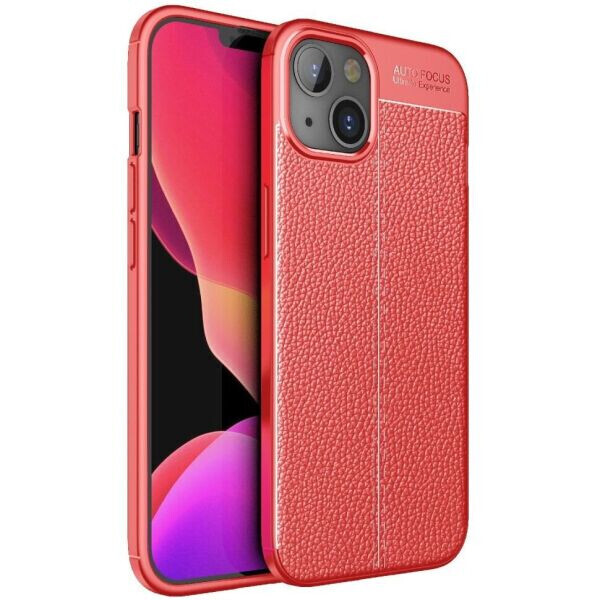 

Защитный чехол Deexe Leather Cover для Apple iPhone 13 - Red