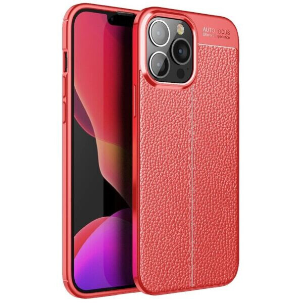 

Защитный чехол Deexe Leather Cover для Apple iPhone 13 Pro Max - Red