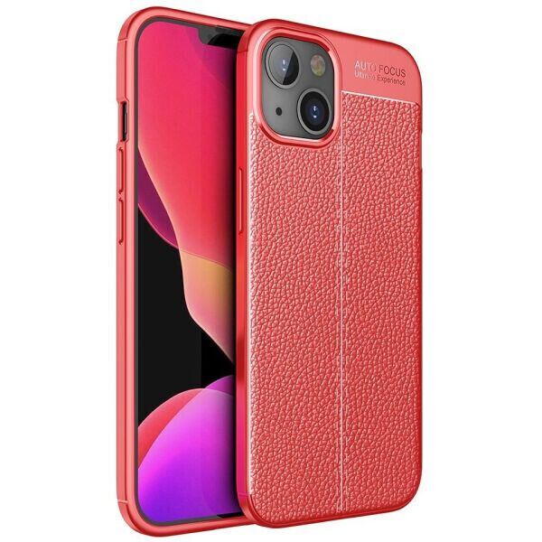 

Защитный чехол Deexe Leather Cover для Apple iPhone 13 mini - Red