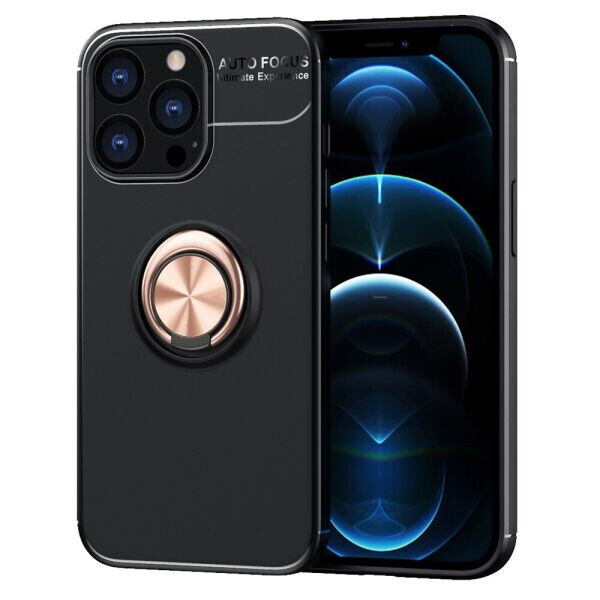 

Защитный чехол UniCase Magnetic Ring для Apple iPhone 13 Pro - Black / Gold