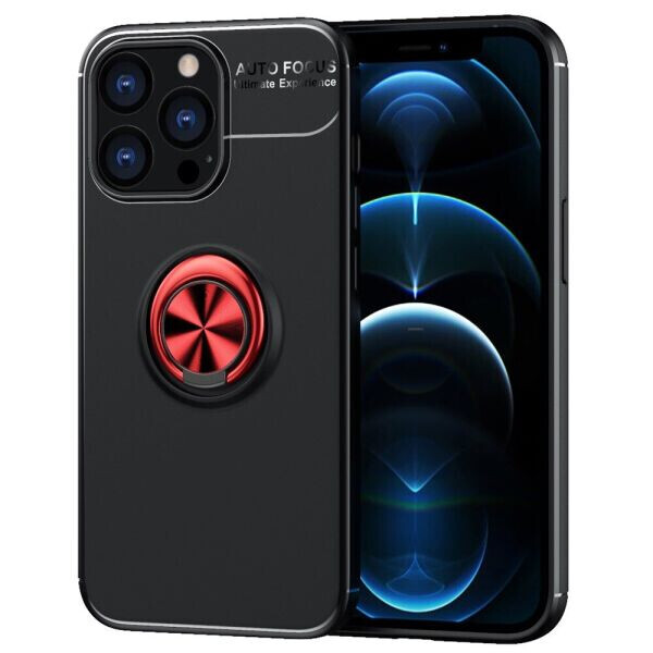 

Защитный чехол UniCase Magnetic Ring для Apple iPhone 13 Pro - Black / Red