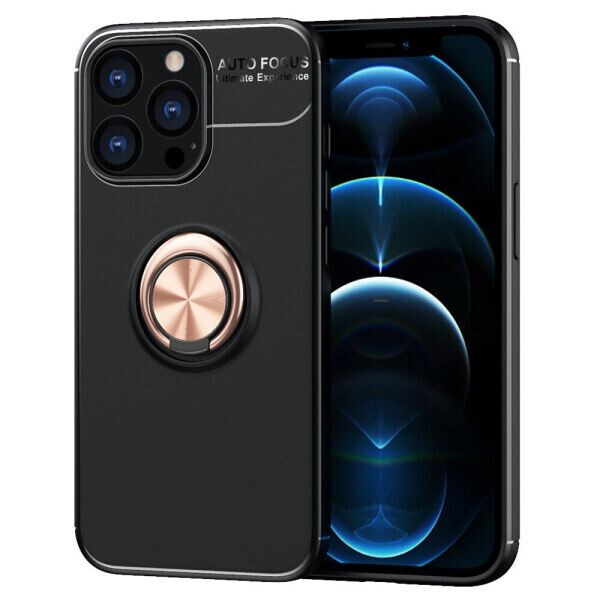 

Защитный чехол UniCase Magnetic Ring для Apple iPhone 13 Pro Max - Black / Gold