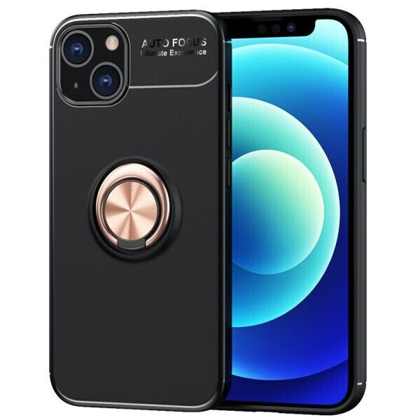 

Защитный чехол UniCase Magnetic Ring для Apple iPhone 13 - Black / Gold
