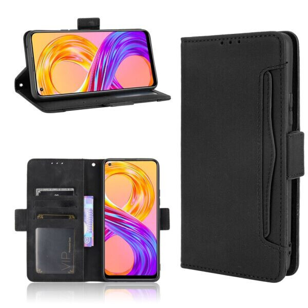 

Чехол Deexe Wallet Stand для Realme 8 / 8 Pro - Black