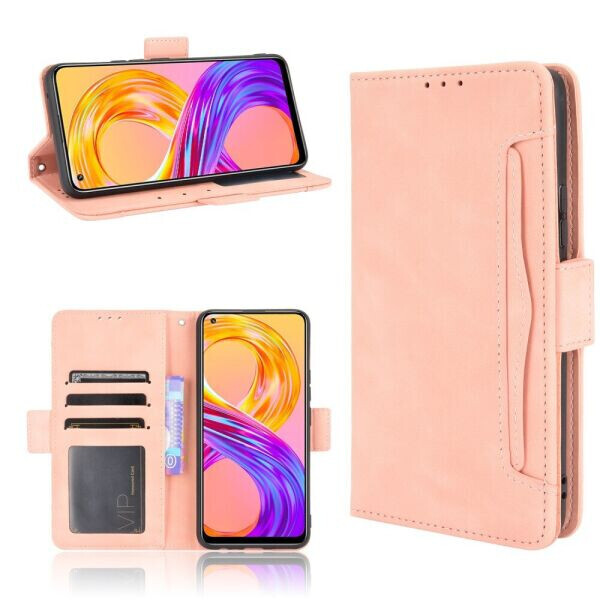 

Чехол Deexe Wallet Stand для Realme 8 / 8 Pro - Pink