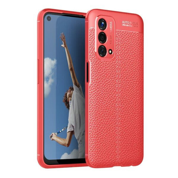 

Защитный чехол Deexe Leather Cover для OnePlus Nord N200 - Red