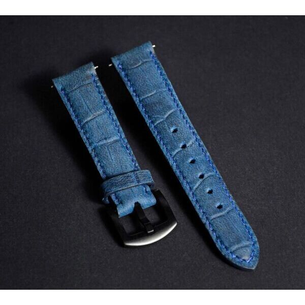 

Кожаный ремешок LIMITED Croco Strap для часов с шириной крепления 20мм - Crazy Navy