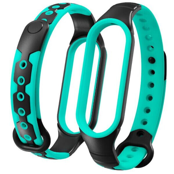

Ремешок Deexe Geometric Design для Xiaomi Mi Band 5 / Mi Band 6 - Black / Green
