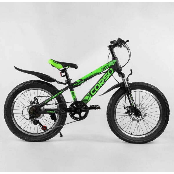 

Детский спортивный велосипед 20’’ CORSO «AERO» 79901 зеленый 05885
