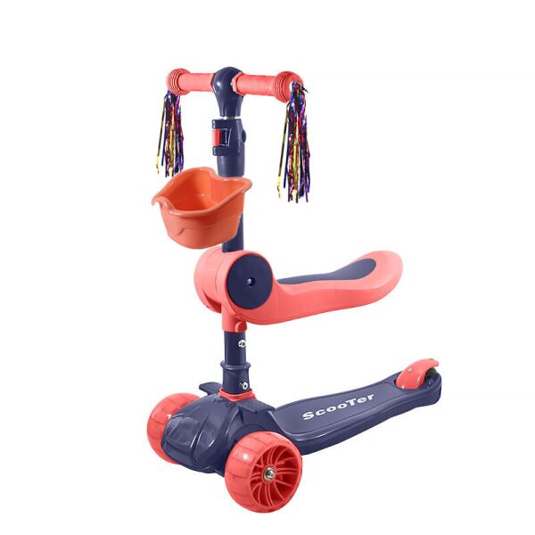 

Детский самокат 2 в 1 Scooter BAQ-016-8 Dark Blue трехколесный с сиденьем