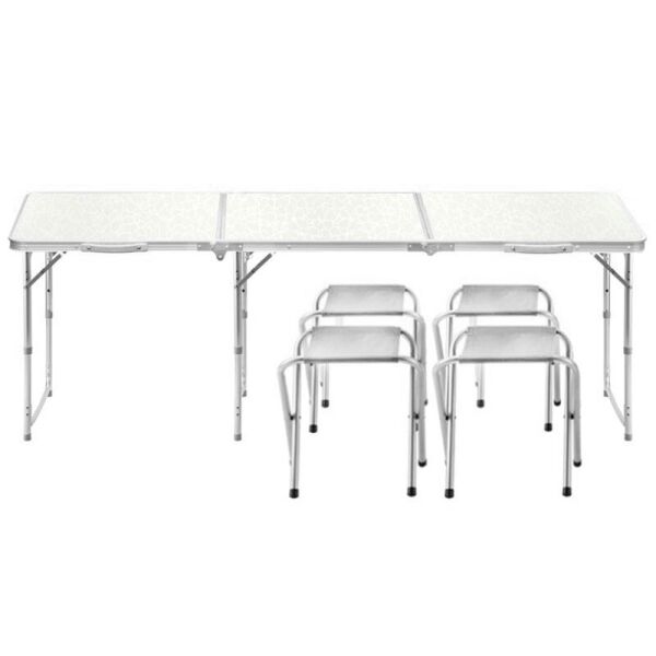

Стол складной Lanyu L-3 White с 4 стульями садовый для пикника кемпинга