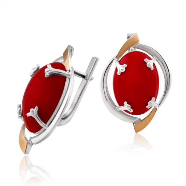

Серьги с кораллом Юрьев 390 с