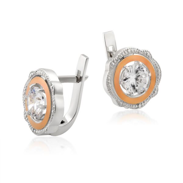 

Серьги из серебра с фианитом Юрьев арт.544 с