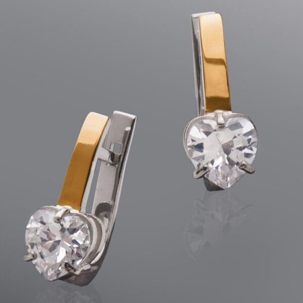 

Серьги из серебра с фианитами Юрьев 261 с