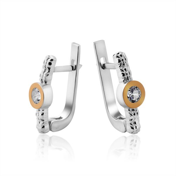 

Серьги из серебра и золота Юрьев арт.457 с