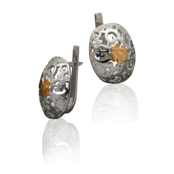 

Серьги из серебра и золота Юрьев 252 с