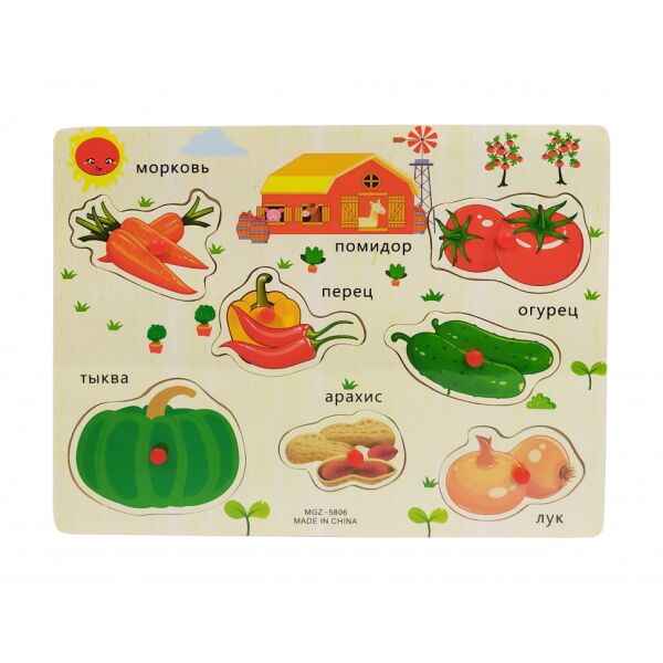 

Деревянная игрушка Рамка-вкладыш MD 2161 (Овощи)