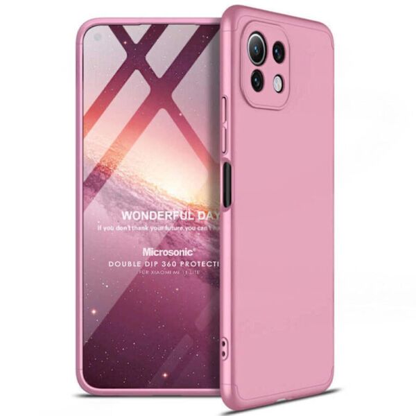 

Пластиковая накладка GKK LikGus 360 градусов (opp) для Xiaomi Mi 11 Lite Розовый / Rose Gold