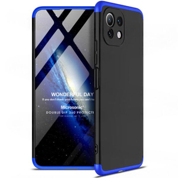

Пластиковая накладка GKK LikGus 360 градусов (opp) для Xiaomi Mi 11 Lite Черный / Синий
