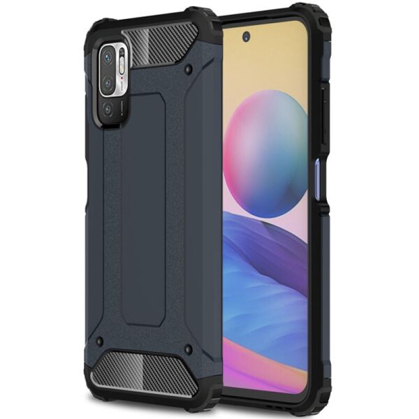 

Бронированный противоударный TPU+PC чехол Immortal для Xiaomi Redmi Note 10 5G / Poco M3 Pro 5G Серый / Metal slate