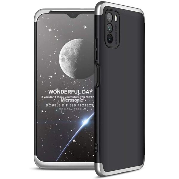 

Пластиковая накладка GKK LikGus 360 градусов (opp) для Xiaomi Redmi Note 10 5G / Poco M3 Pro Черный / Серебряный