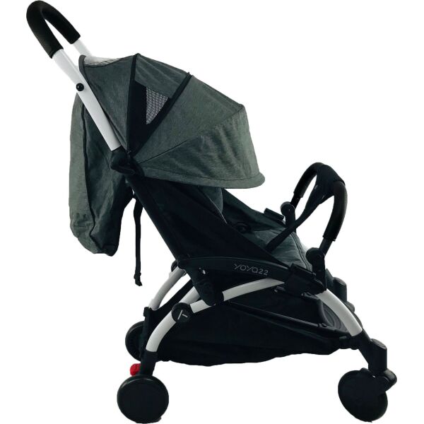 

Коляска Yoya 175 А+ 2022 с Большим дождевиком Темно-серая на белой раме