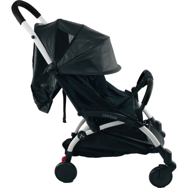 

Коляска Yoya 175 А+ 2022 с Большим дождевиком Черная кожа на черной раме