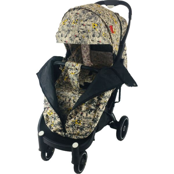 

Коляска Yoya Plus Pro-22 Бежево-черная Гуфи на Черной раме