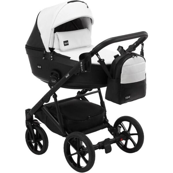 

Коляска 2 в 1 Bair Kiwi кожа 100% BK-51/15 белый - черный