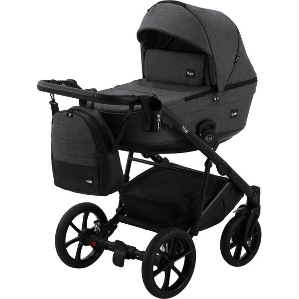 

Коляска детская 2в1 универсальная с амортизаторами и подстаканником Bair Kiwi Soft BKS-219 графит - графит