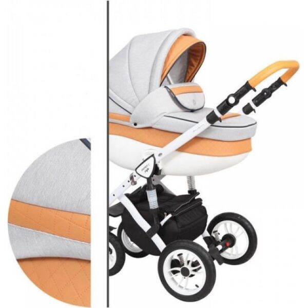 

Коляска универсальная 2 в 1 Baby Merc Faster Style 2 Fll/19C Белый/Оранжевый с дождевиком и матрасом + москитная сетка, чехлы и сумка для мамы