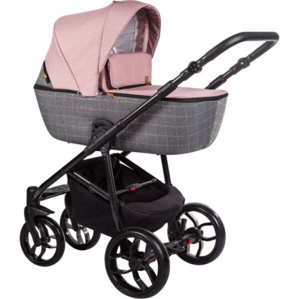 

Коляска универсальная 2 в 1 Baby Merc La Noche LN/01B Розовый/Серый с системой анти-шок + дождевик, москитная сетка и сумка для мамы
