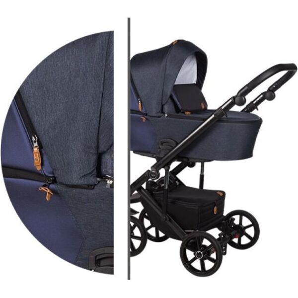 

Коляска универсальная 2 в 1 Baby Merc Mosca MO/01B Синий с дождевиком и матрасом + москитная сетка, чехлы и сумка для мамы