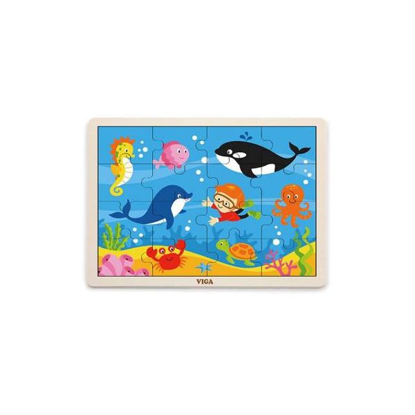 

Пазл Viga Toys Морские обитатели, 16 элементов (51451)