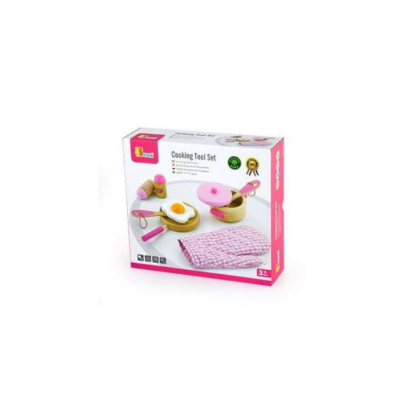 

Игровой набор Viga Toys Игрушечная посуда из дерева, розовый (50116)